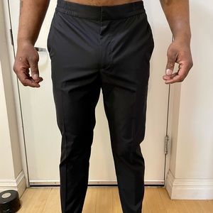 Slim Fit Coupe Etroite Cropped Black Dress Pants